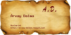 Árvay Dalma névjegykártya